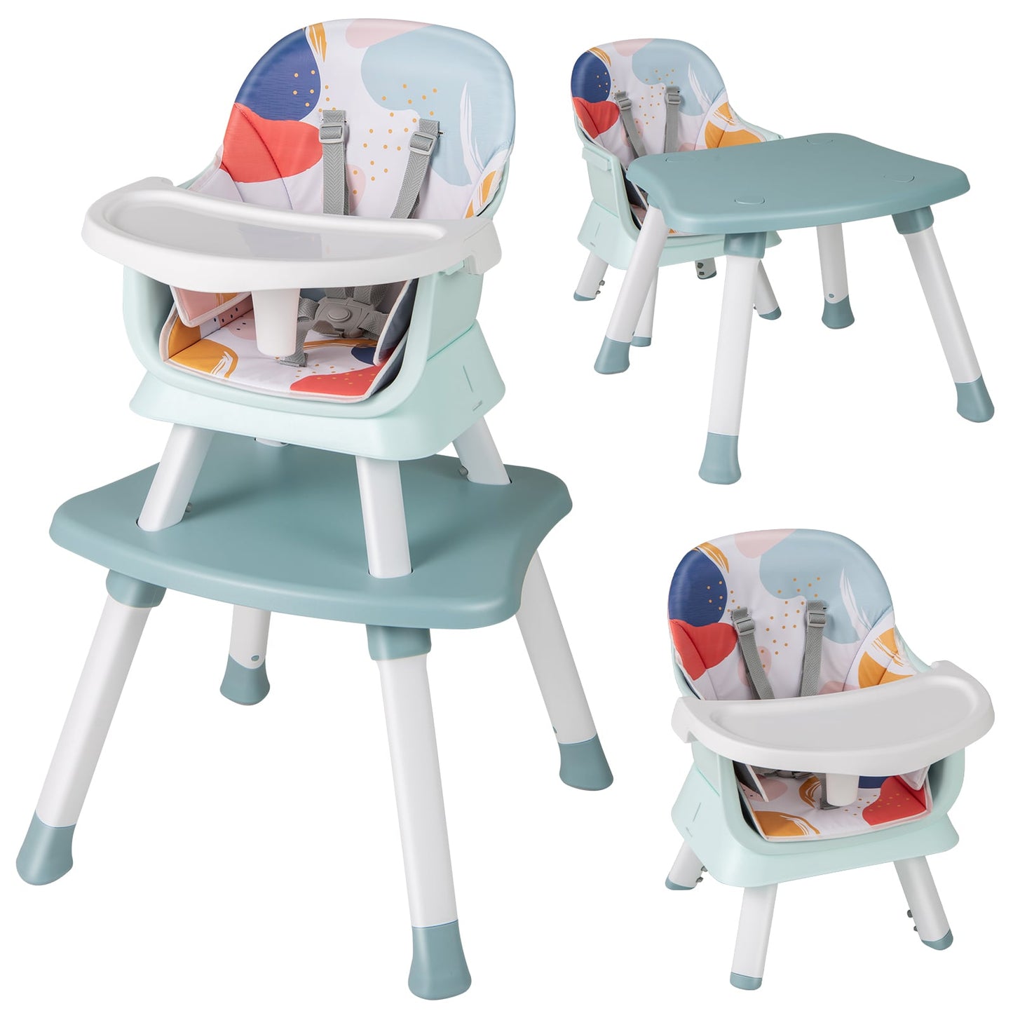 6-in-1 Baby High Chair with 5-Point Harness and Removable Tray - ChairwayUK