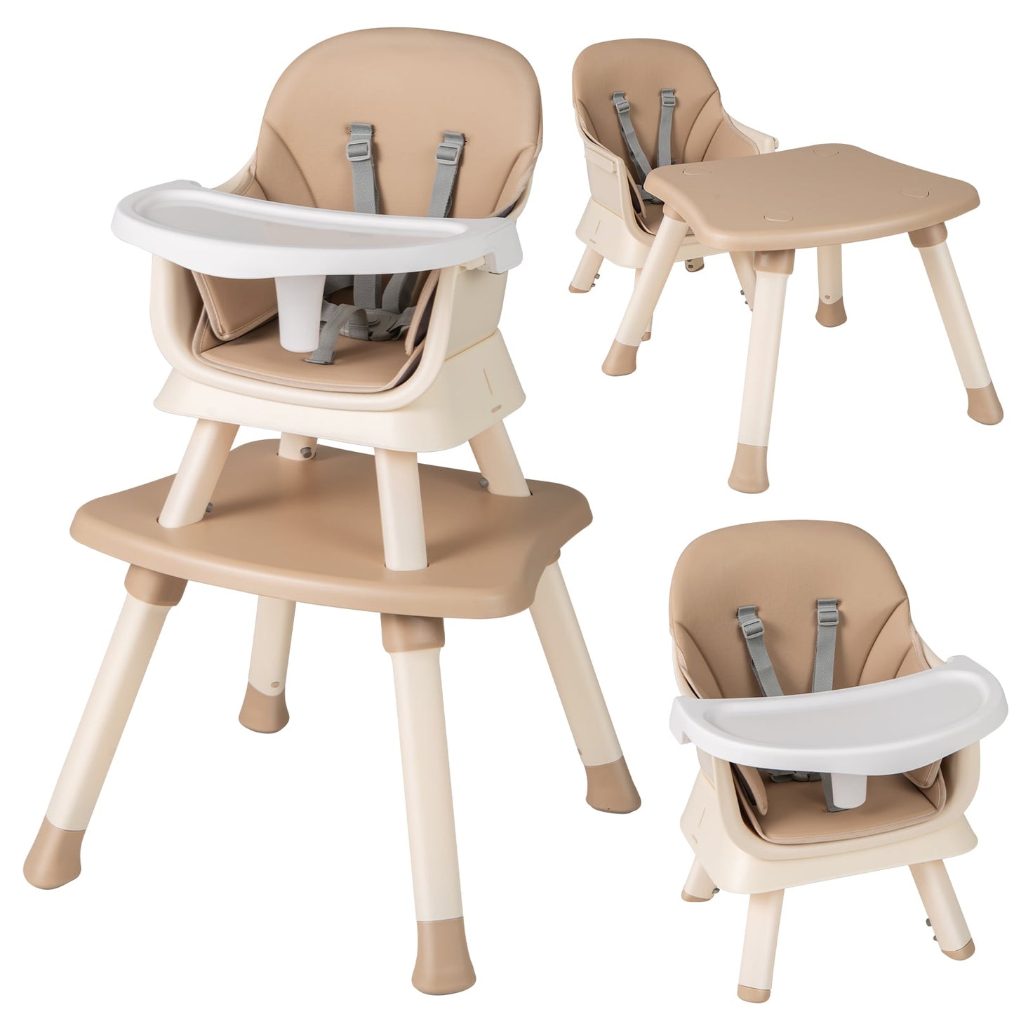 6-in-1 Baby High Chair with 5-Point Harness and Removable Tray - ChairwayUK