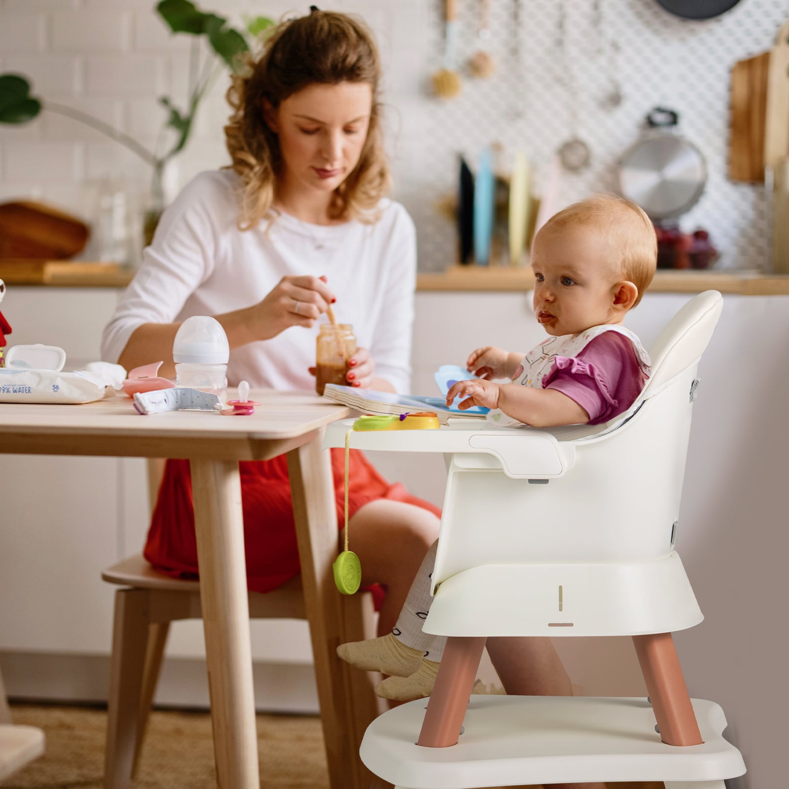 6-in-1 Baby High Chair with 5-Point Harness and Removable Tray - ChairwayUK