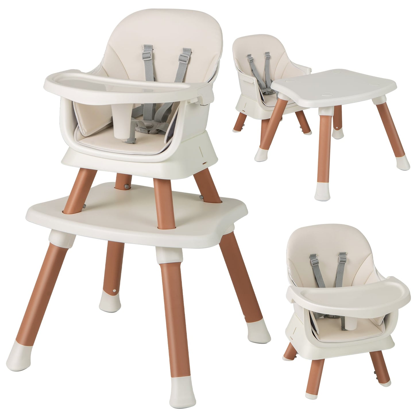 6-in-1 Baby High Chair with 5-Point Harness and Removable Tray - ChairwayUK