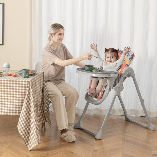 Baby Highchair with Removable Tray for 6-36 Months-Multicolor