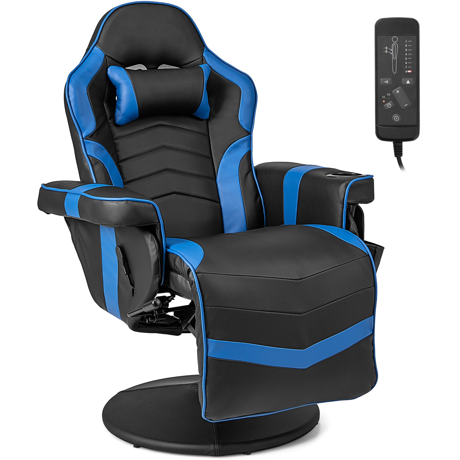 Electric Massage Gaming Chair with Cup Holder and Side Pouch - ChairwayUK