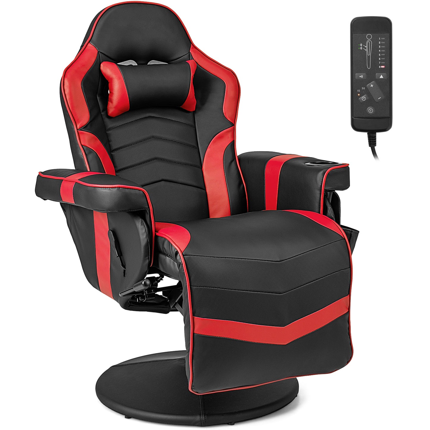 Electric Massage Gaming Chair with Cup Holder and Side Pouch - ChairwayUK