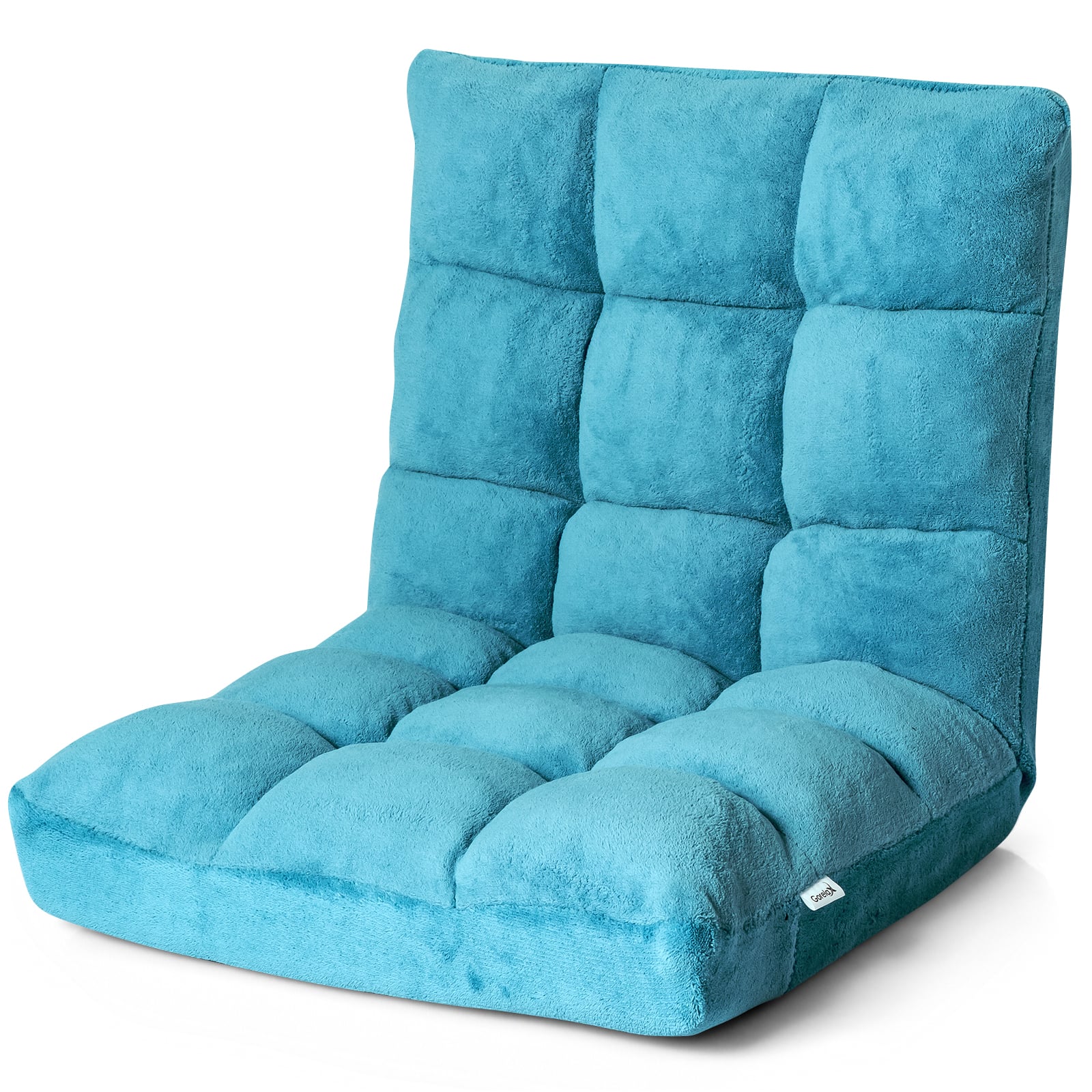 Coral Velvet Floor Gaming Chair with 14-Position Adjustable Back - ChairwayUK
