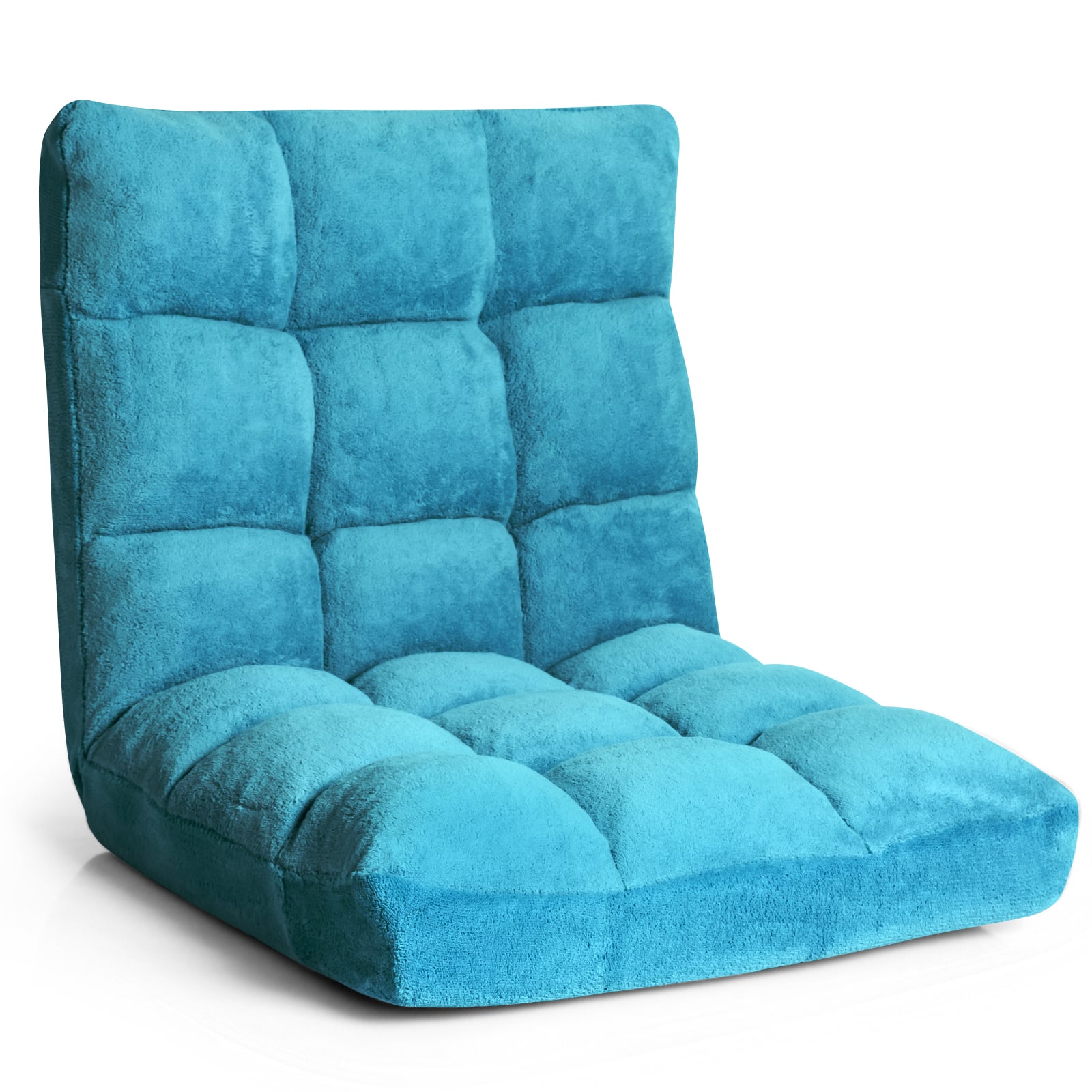 Coral Velvet Floor Gaming Chair with 14-Position Adjustable Back - ChairwayUK