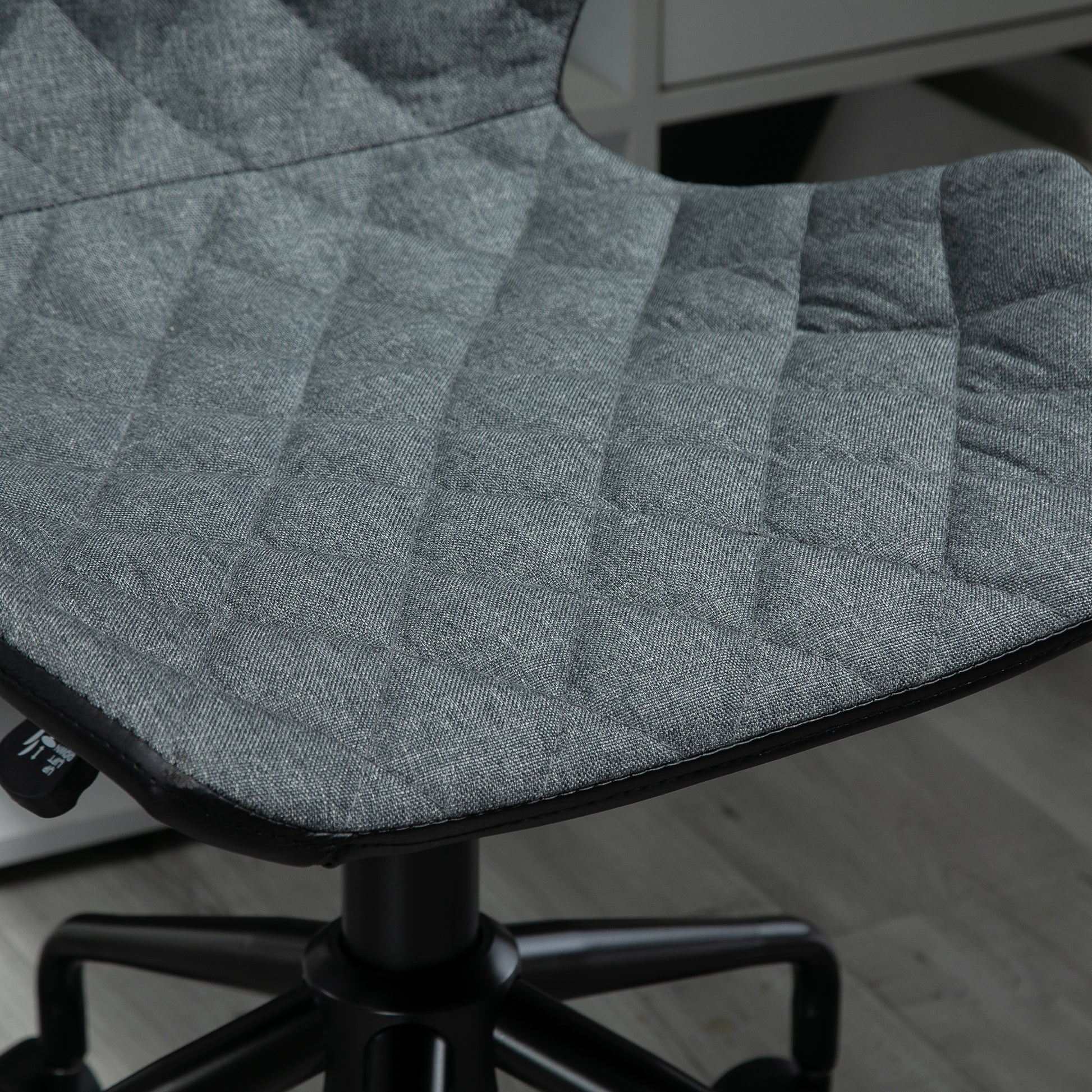 Image for HOMCOM Swivel Chair, Home Office Computer Desk Chair With Nylon Wheels Adjustable Height Linen Grey