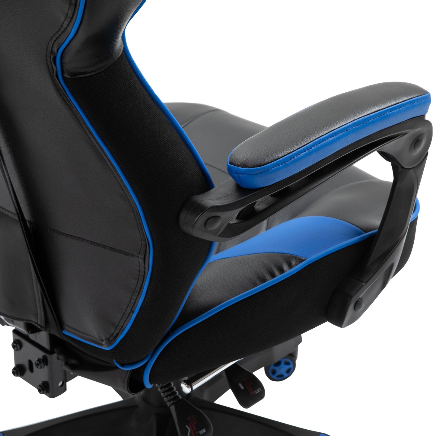 Image for Vinsetto Ergonomic Racing Gaming Chair Office Desk Chair Adjustable Height Recliner with Wheels, Headrest, Lumbar Support, Retractable Footrest Blue