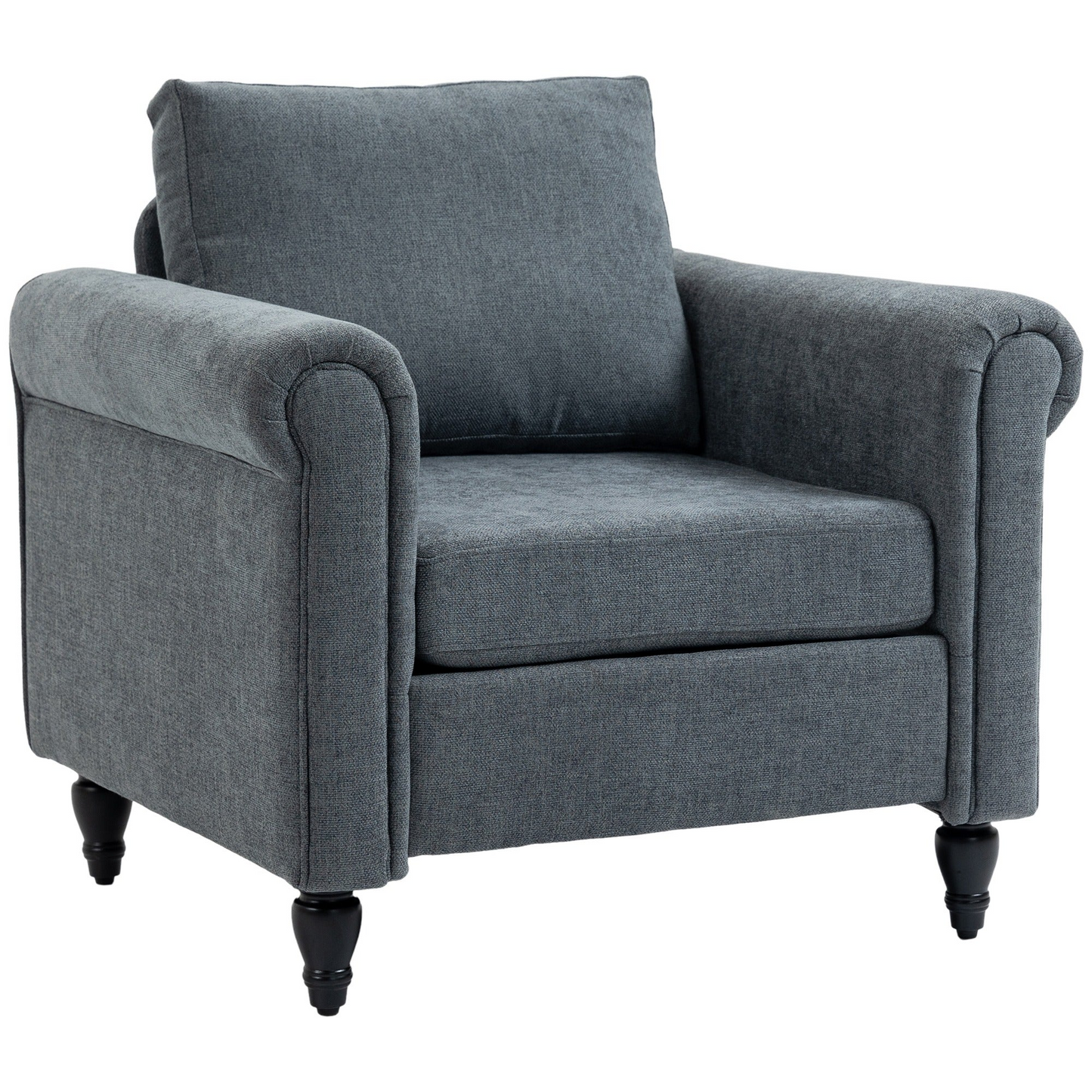 Dark Gray armchair with cushion Main 