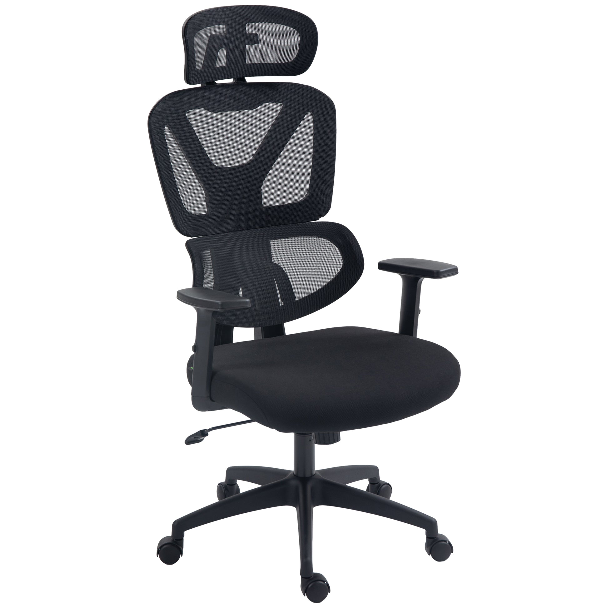 Image for Vinsetto Mesh Office Chair, Height Adjustable Desk Chair with Lumbar Support, Swivel Wheels and Adjustable Headrest, Black