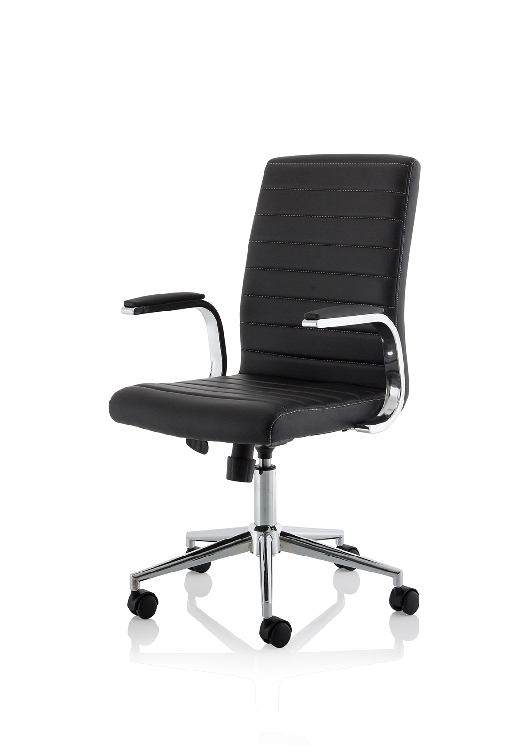 Back Leather Office Chair with Arms 