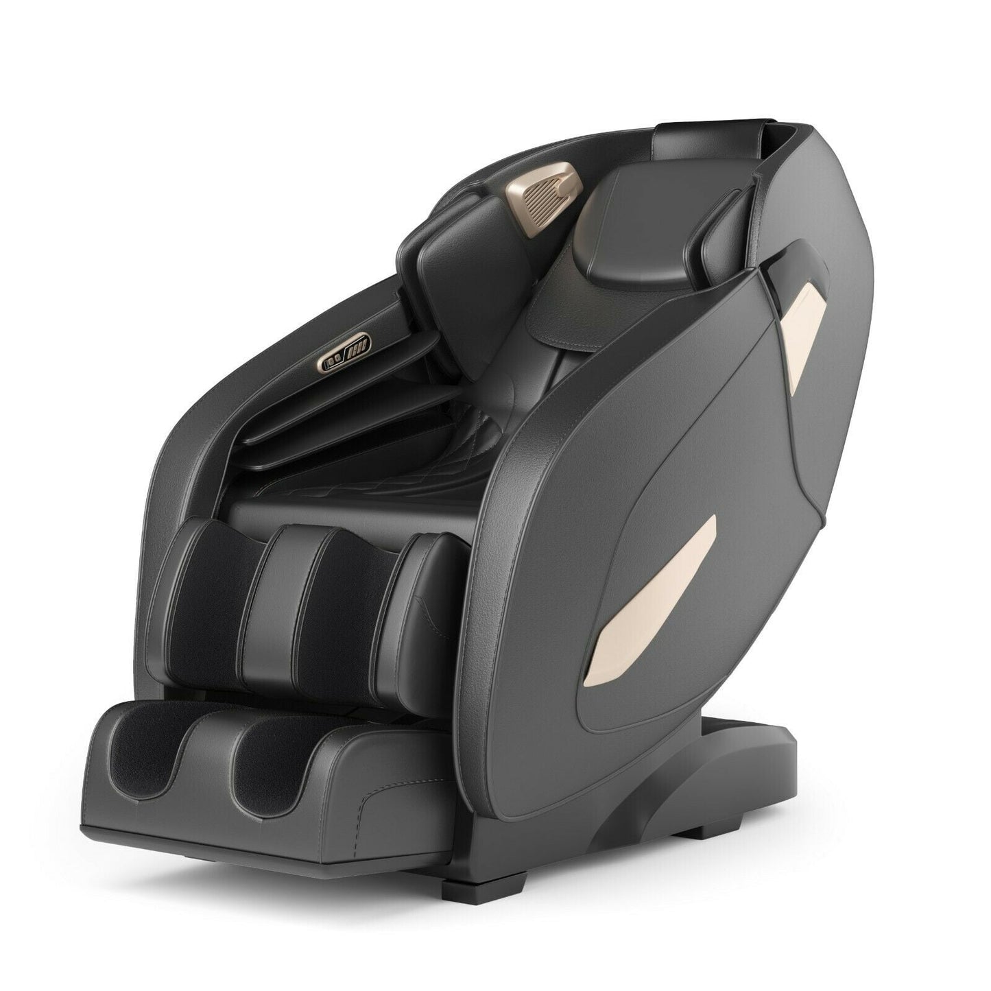 Electric Shiatsu Massage Chair Black with SL Track Body Scanning Bluetooth, Heat and Airbag-Black with Zero Gravity Recline Kneading, tapping, rolling, shiatsu; adjustable speed and width