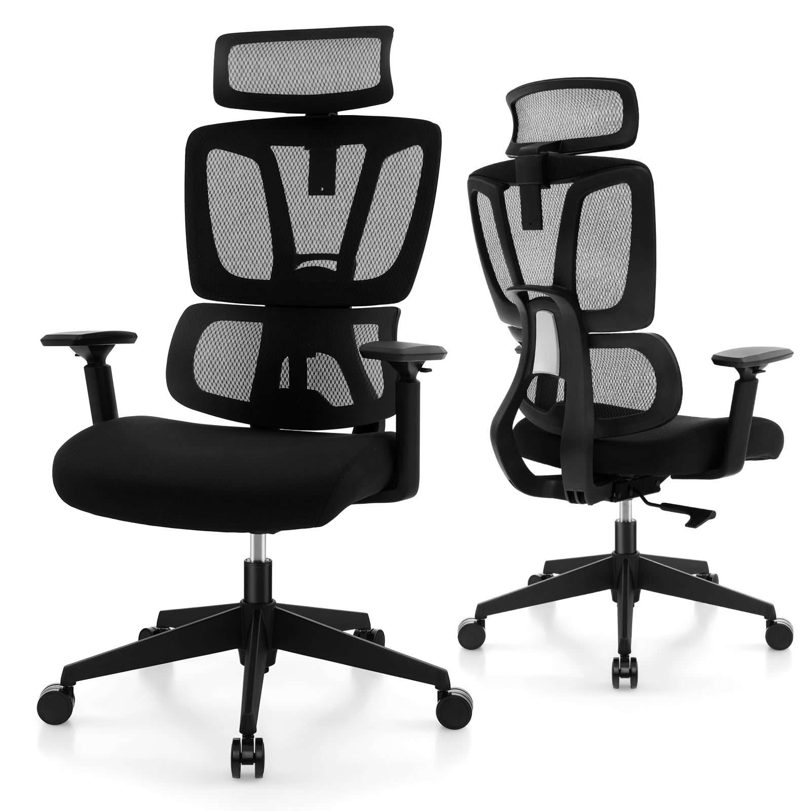 Ergonomic_Mesh_Office_Chair_with_N_Type_Lumbar_Support with Cool Breathable: Mesh fabric to  improve airflow for long working sessions 
and Strong structure supports up to 160 kg