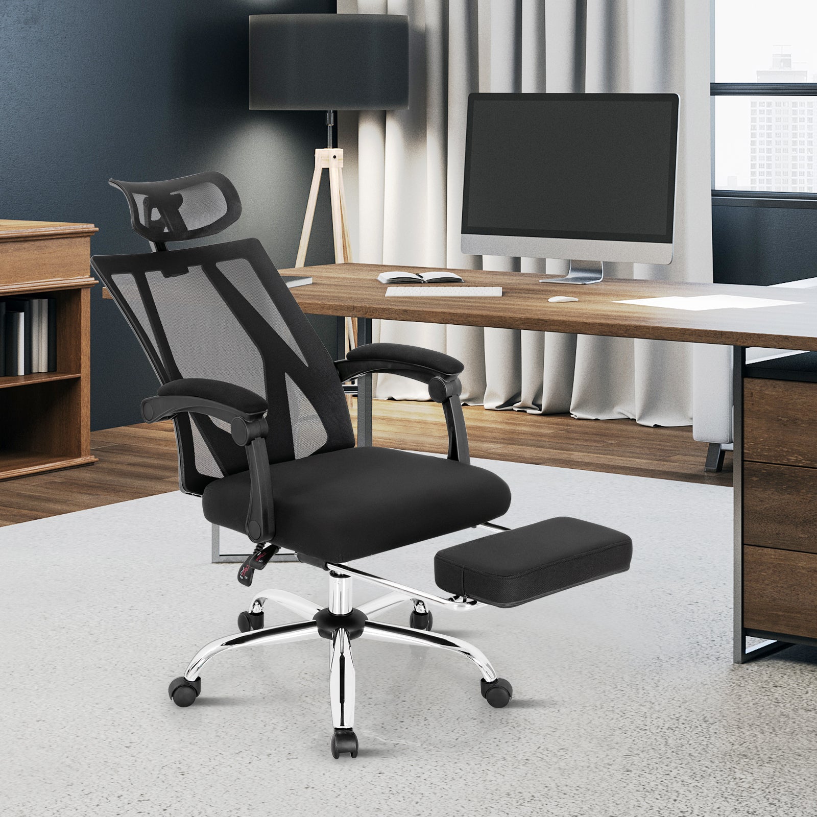 Ergonomic Mesh black chair Breathable Mesh Back – Enhances airflow to keep you cool and comfortable.
