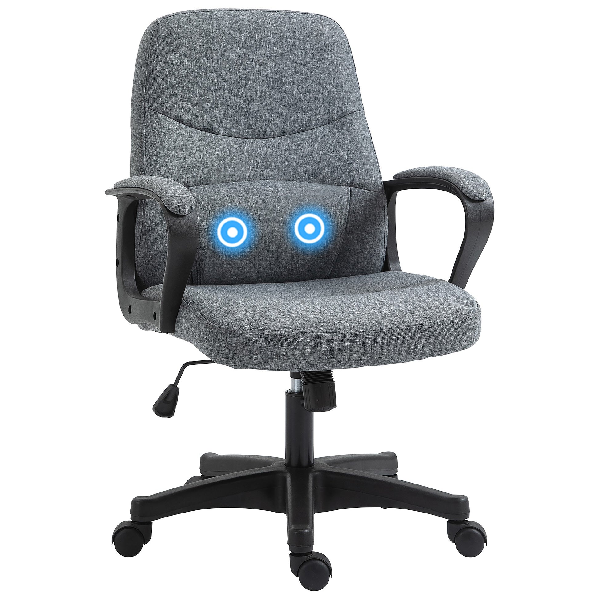 Image for Vinsetto Office Chair with Massager Lumbar High Back Ergonomic Support Office 360° Swivel Chairs Adjustable Height Backrest Grey