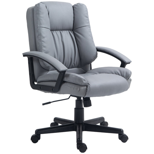 Image for Vinsetto Office Chair, Faux Leather Computer Desk Chair, Mid Back Executive Chair with Adjustable Height and Swivel Rolling Wheels