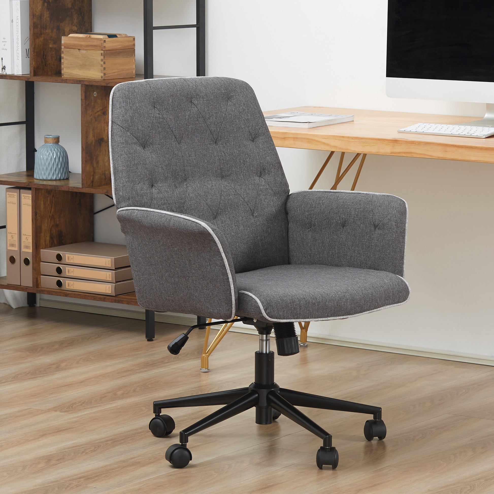 Homcom Swivel Chair - Computer Desk Mid Chair | ChairwayUK