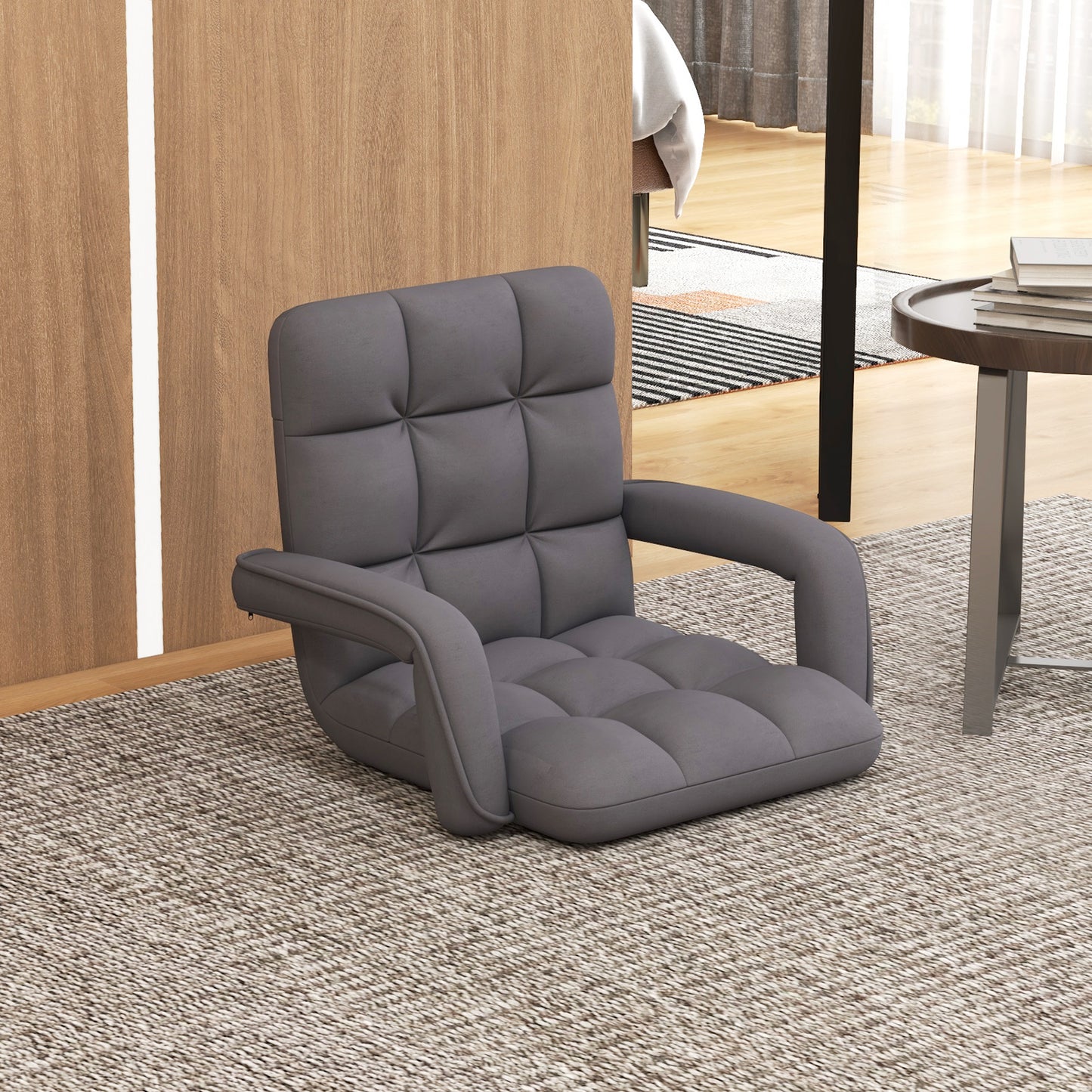 Floor Gaming Chair for Adults with Back Support and Adjustable 6-Position
