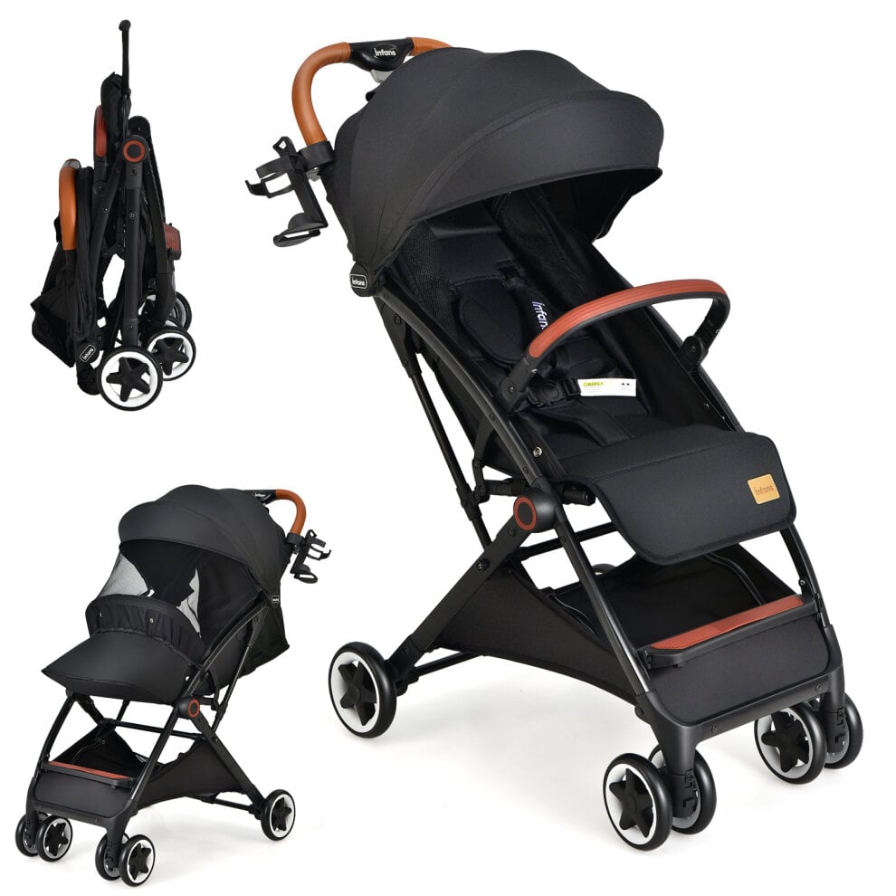 Image for Folding Pushchair with Adjustable Backrest and Footrest