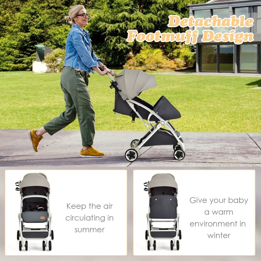 Image for Folding Pushchair with Adjustable Backrest and Footrest