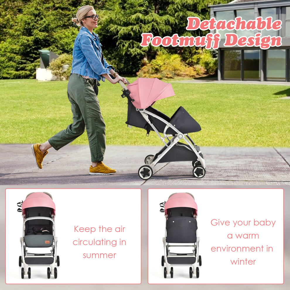 Image for Folding Pushchair with Adjustable Backrest and Footrest