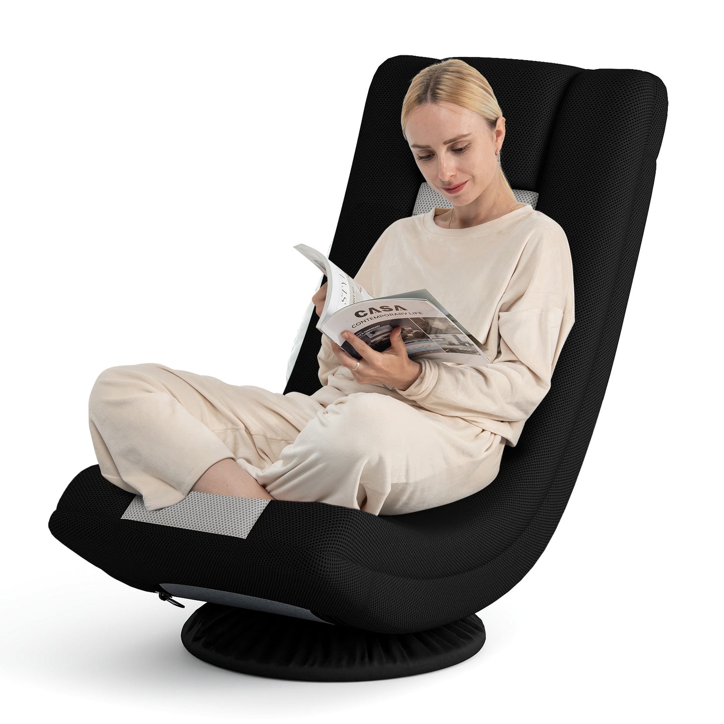 360 Swivel Gaming Chair 4 Position Adjustable Folding Floor Sofa - ChairwayUK