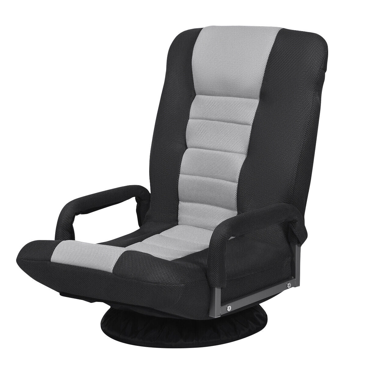 Image for Grey_Folding_Floor_Gaming_Sofa_Chair-1