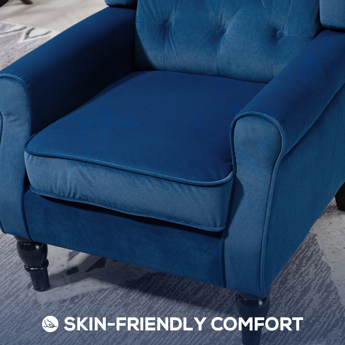 HOMCOM_Wingback_Accent_Chair_Retro_Upholstered_Button_Tufted_Occasional_Chair_for_Living_Room_and_Bedroom_dimensions_Blue_Comfortable