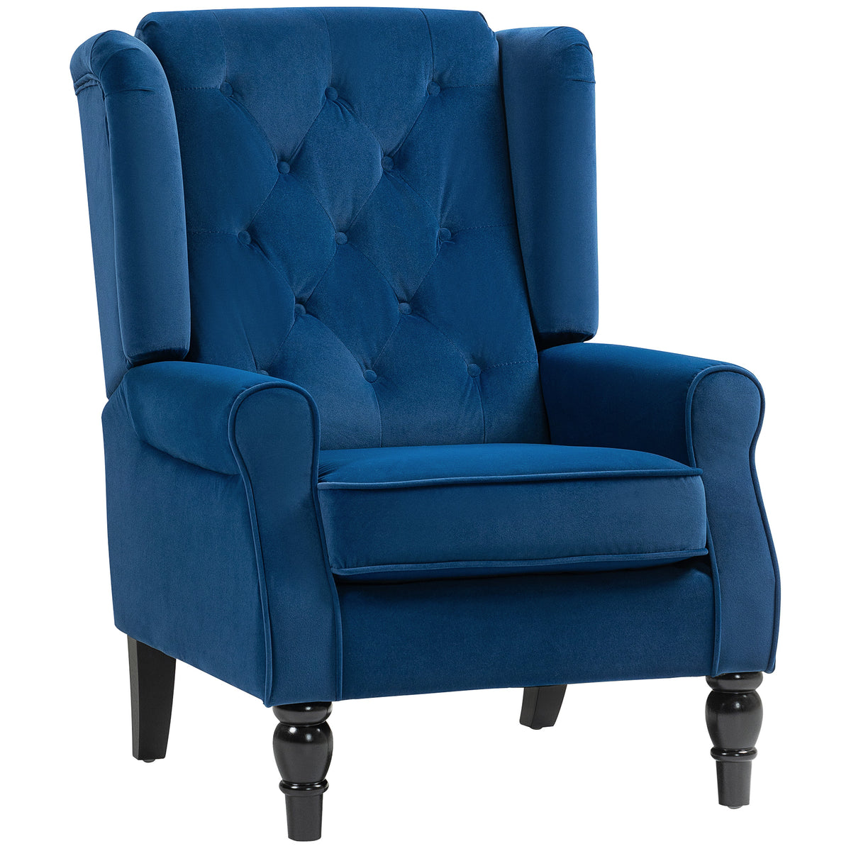 HOMCOM_Wingback_Accent_Chair_Retro_Upholstered_Button_Tufted_Occasional_Chair_for_Living_Room_and_Bedroom_dimensions_Blue_Main