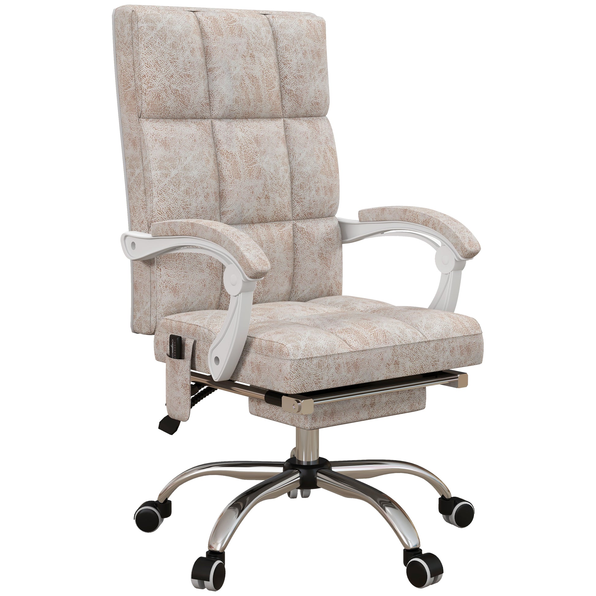 Image for Vinsetto Executive Vibration Massage Office Chair, Microfibre Computer Chair with Armrest, 135° Reclining Back, Beige