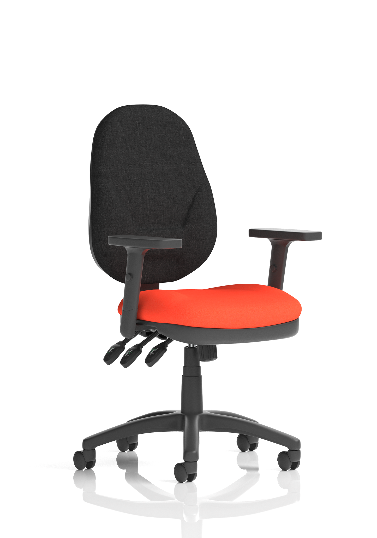 Image For Echo Medium Back Leather Cantilever Visitor Chair with Arms