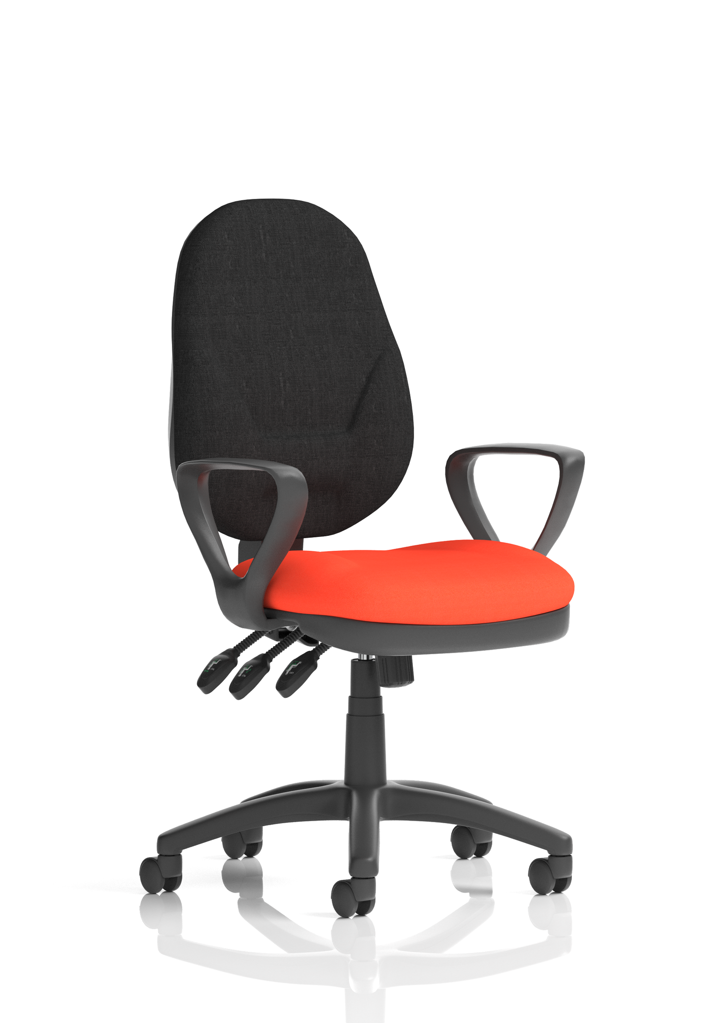 Image For Echo Medium Back Leather Cantilever Visitor Chair with Arms