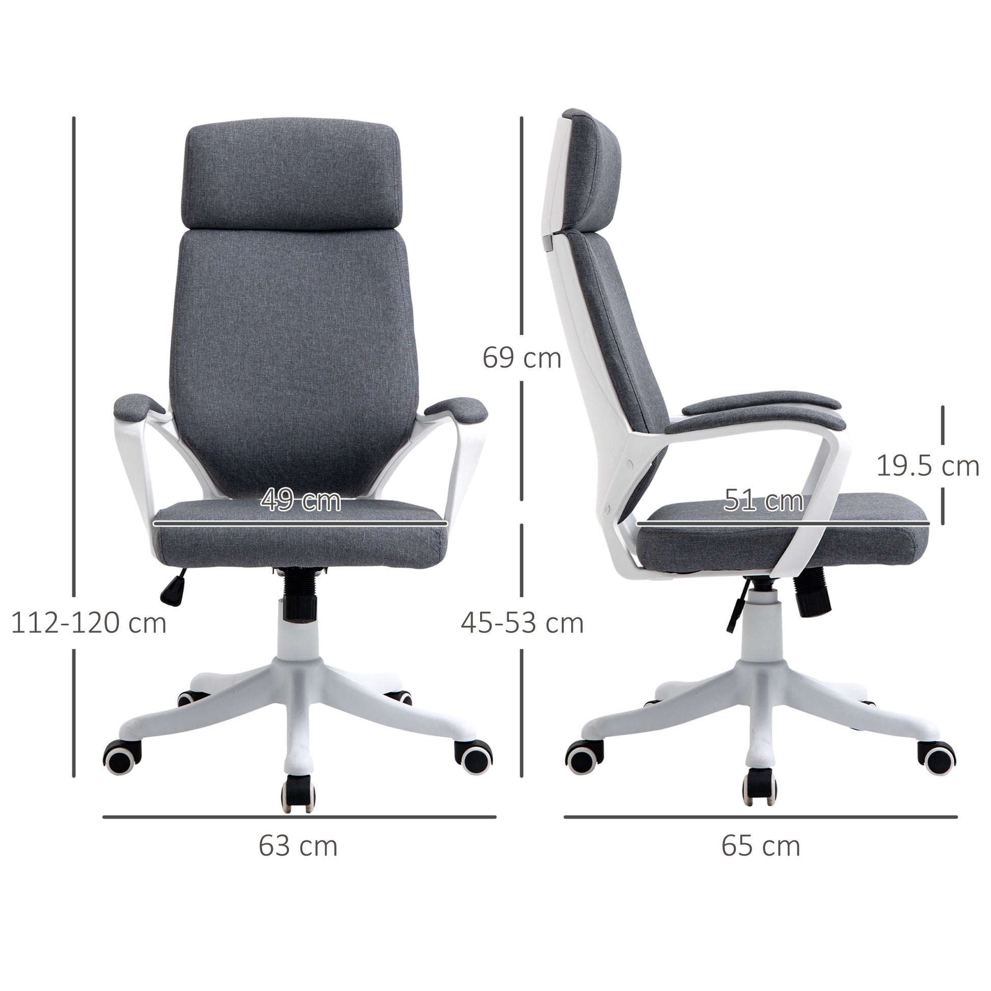 Image for Vinsetto Office Chair High Back 360° Swivel Task Chair Ergonomic Desk Chair with Lumbar Back Support, Adjustable Height