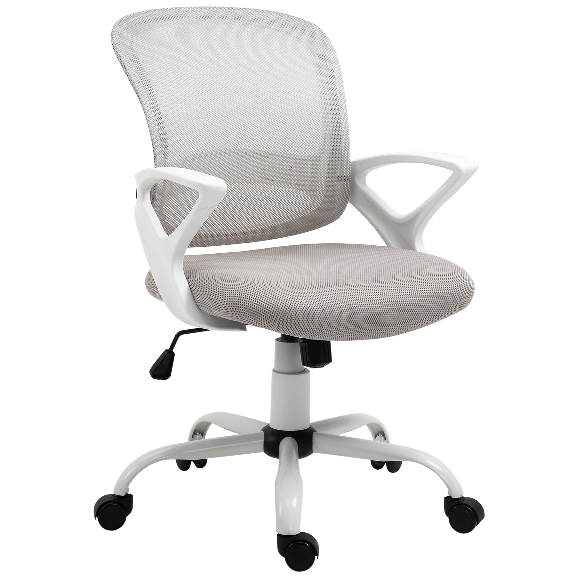 Image for Vinsetto Office Chair Mesh Swivel Desk Chair with Lumbar Back Support Adjustable Height Armrests Grey