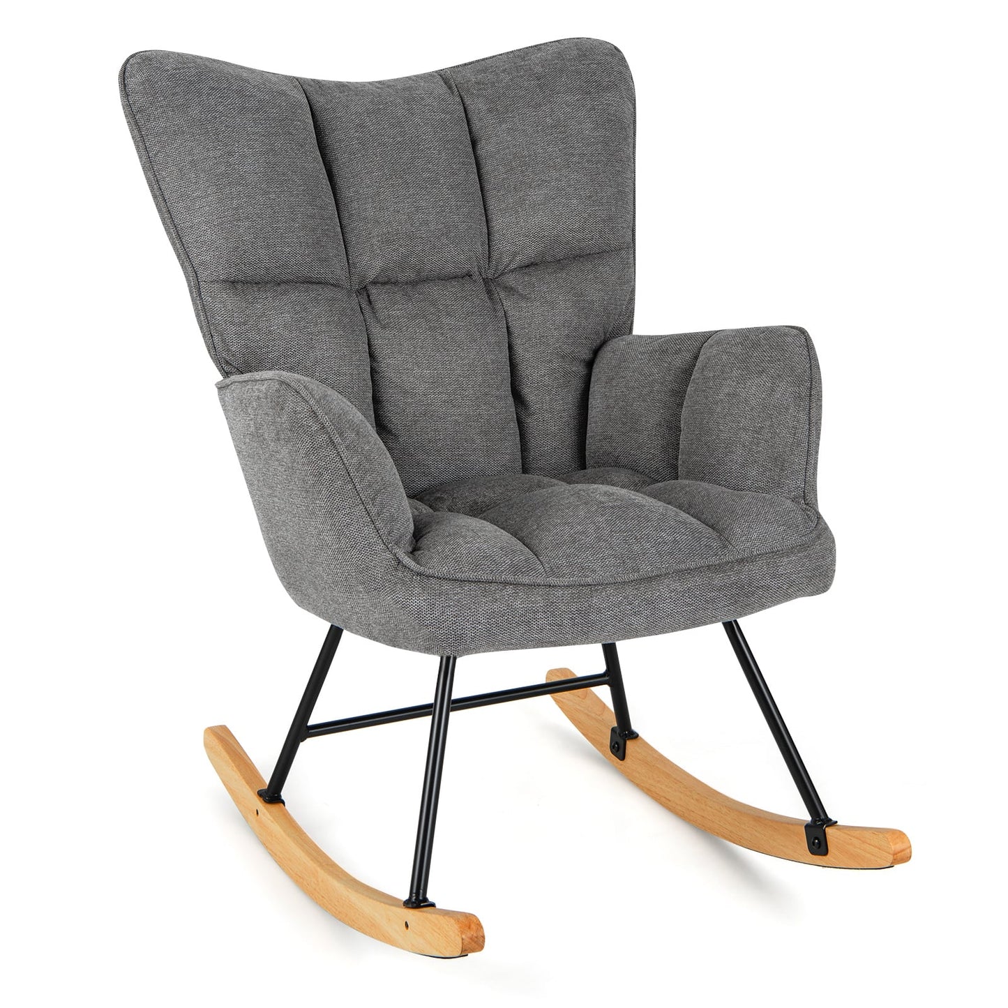 Linen_Nursery_Rocking_Chair_Modern_Rocking_Accent_Chair_with_High_Backrest_Grey-Main