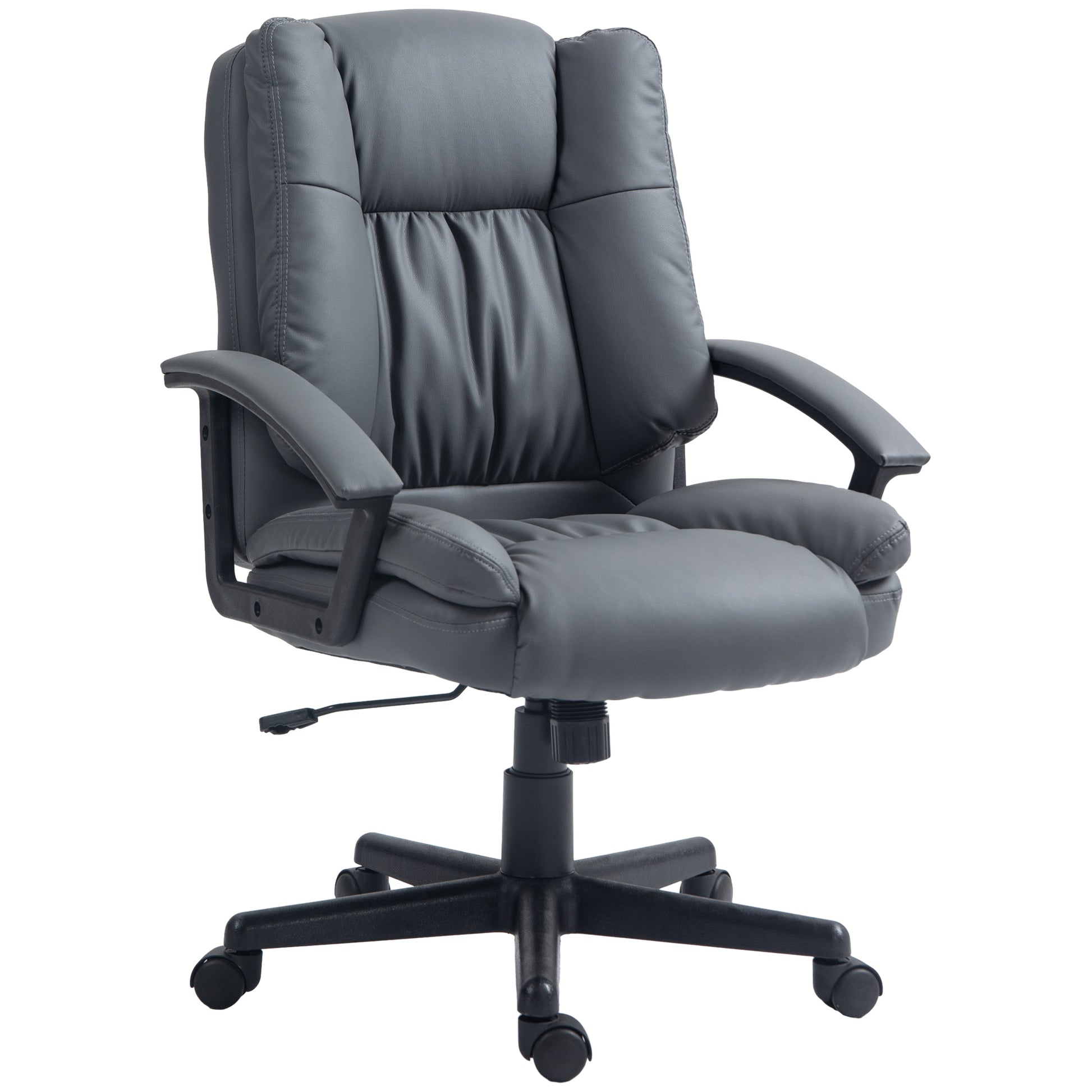 Image for Vinsetto Office Chair, Faux Leather Computer Desk Chair, Mid Back Executive Chair with Adjustable Height and Swivel Rolling Wheels