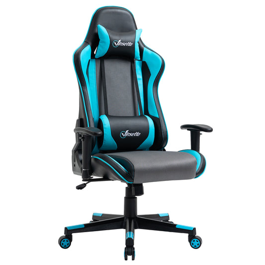 Image for Vinsetto Gaming Chair Racing Style Ergonomic Office Chair High Back Computer Desk Chair Adjustable Height Swivel Recliner with Headrest Sky Blue