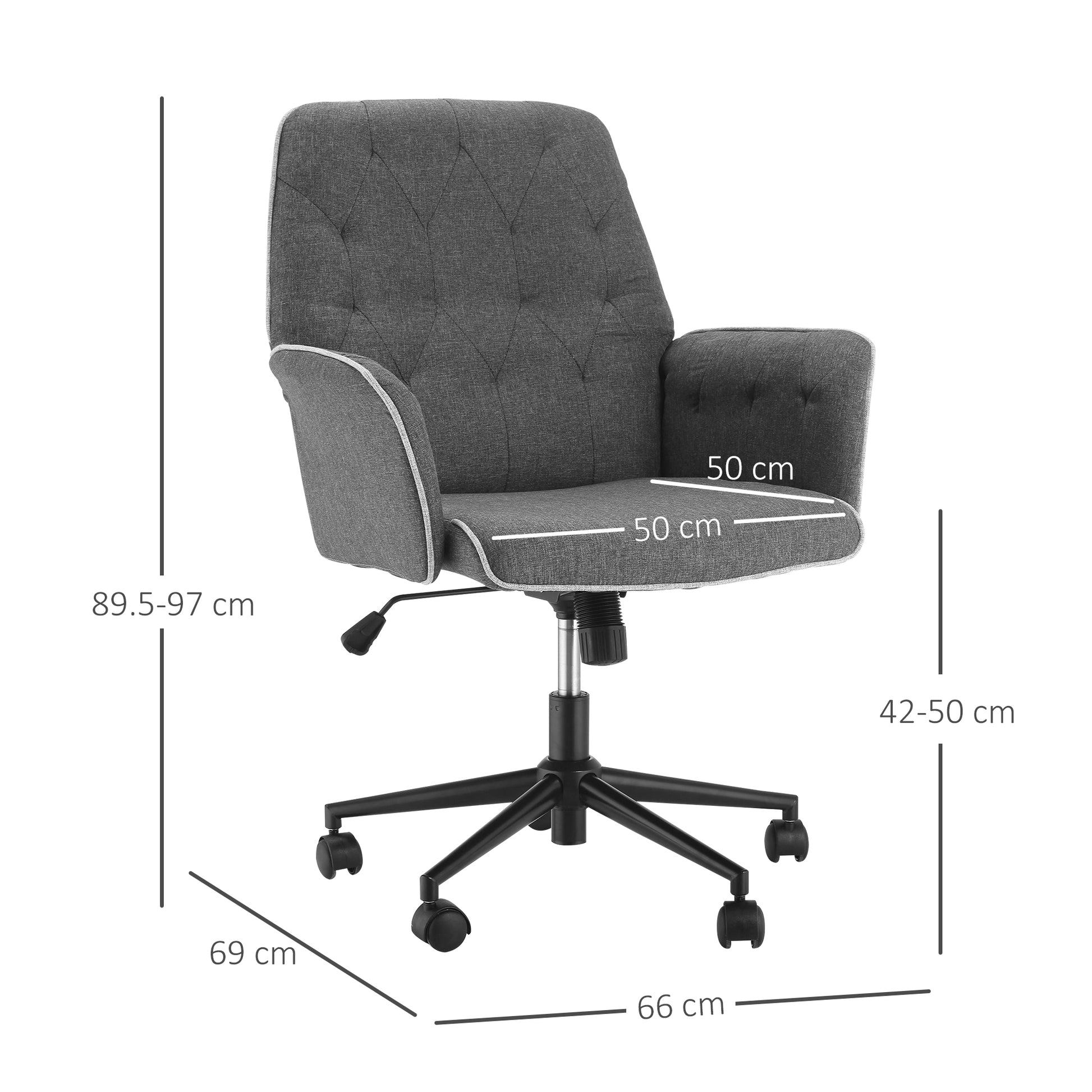 Homcom Swivel Chair - Computer Desk Mid Chair | ChairwayUK