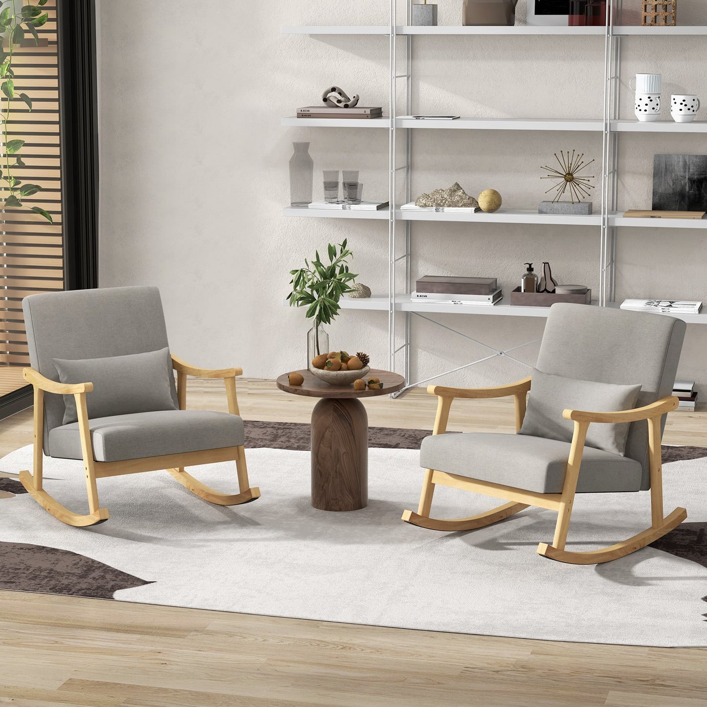 Nursery_Rocking_Accent_Chair_Rocker_Armchair_with_Rubber_Wood_ArmrestsNatural Perfect for living rooms, bedrooms, nurseries, offices, or reception areas