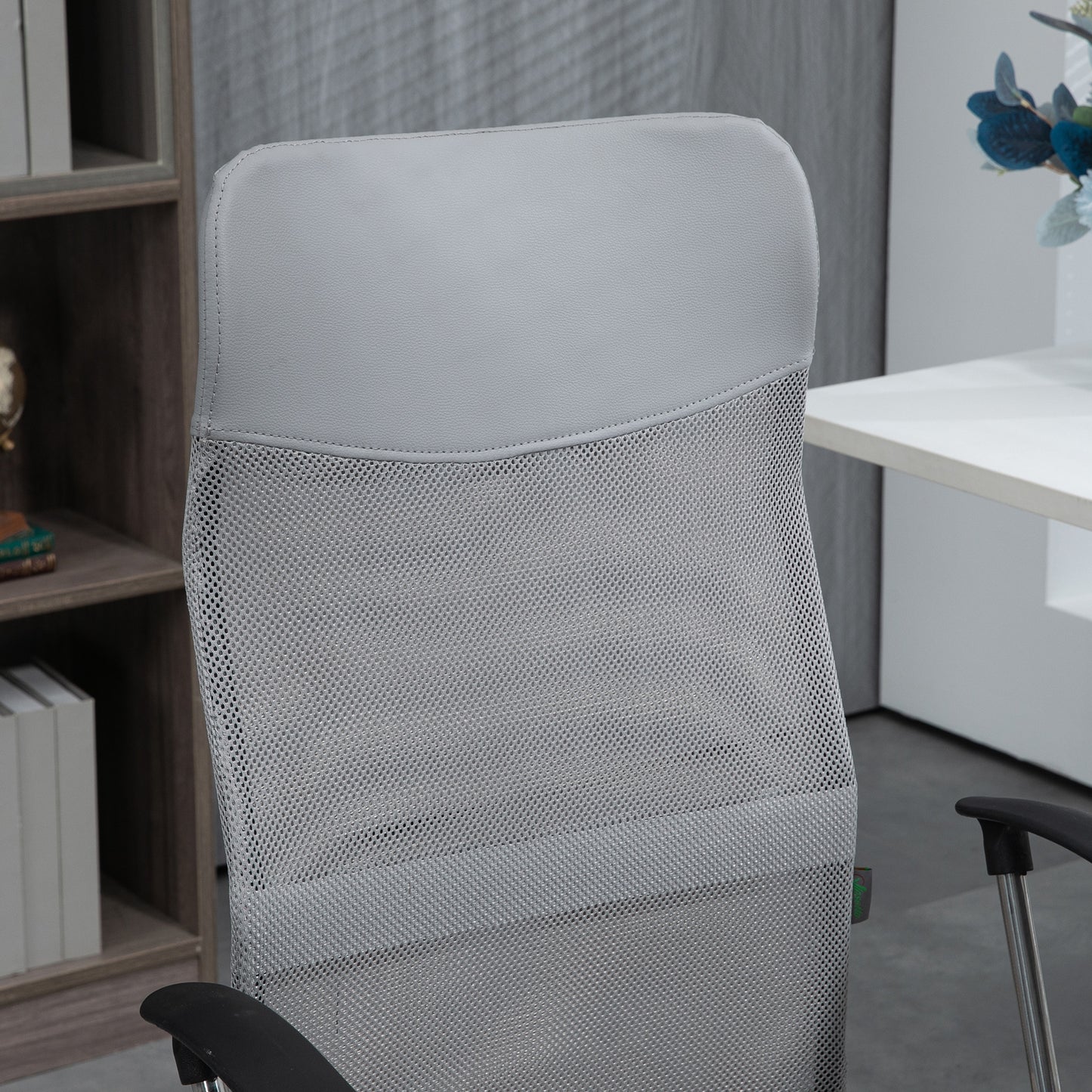 Image for Vinsetto Ergonomic Office Chair Mesh Chair with Adjustable Height Tilt Function Light Grey