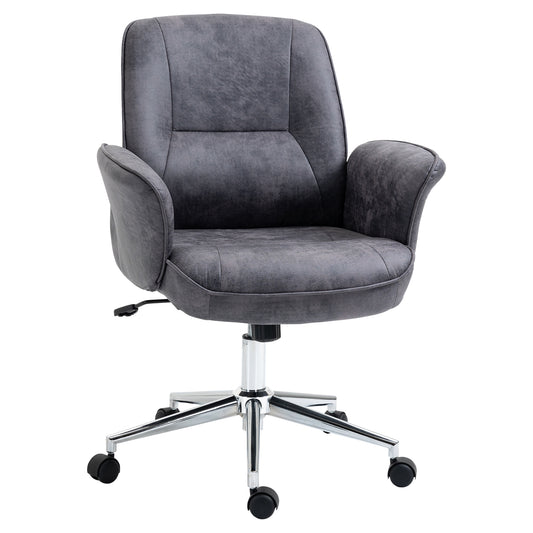 Image for Vinsetto Swivel Computer Office Chair Mid Back Desk Chair for Home Study Bedroom,  Charcoal Grey