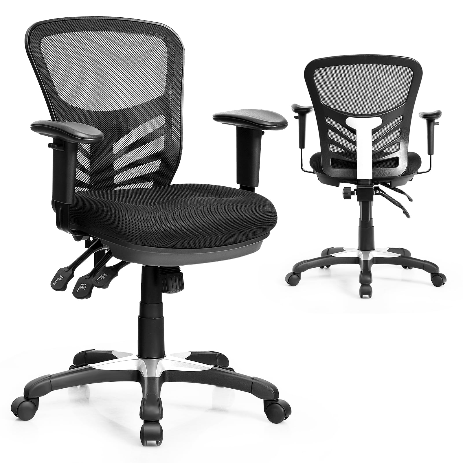 Reclining_Mesh_Office_Chair_Black 
Stable &amp; Mobile: Strong gas rod and smooth casters ensure safety and easy movementith