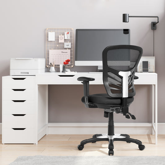 Reclining_Mesh_Office_Chair_BlackFOr office and study providescustom Sitting experience with adjustable height backrest angle and seat tilt independently
