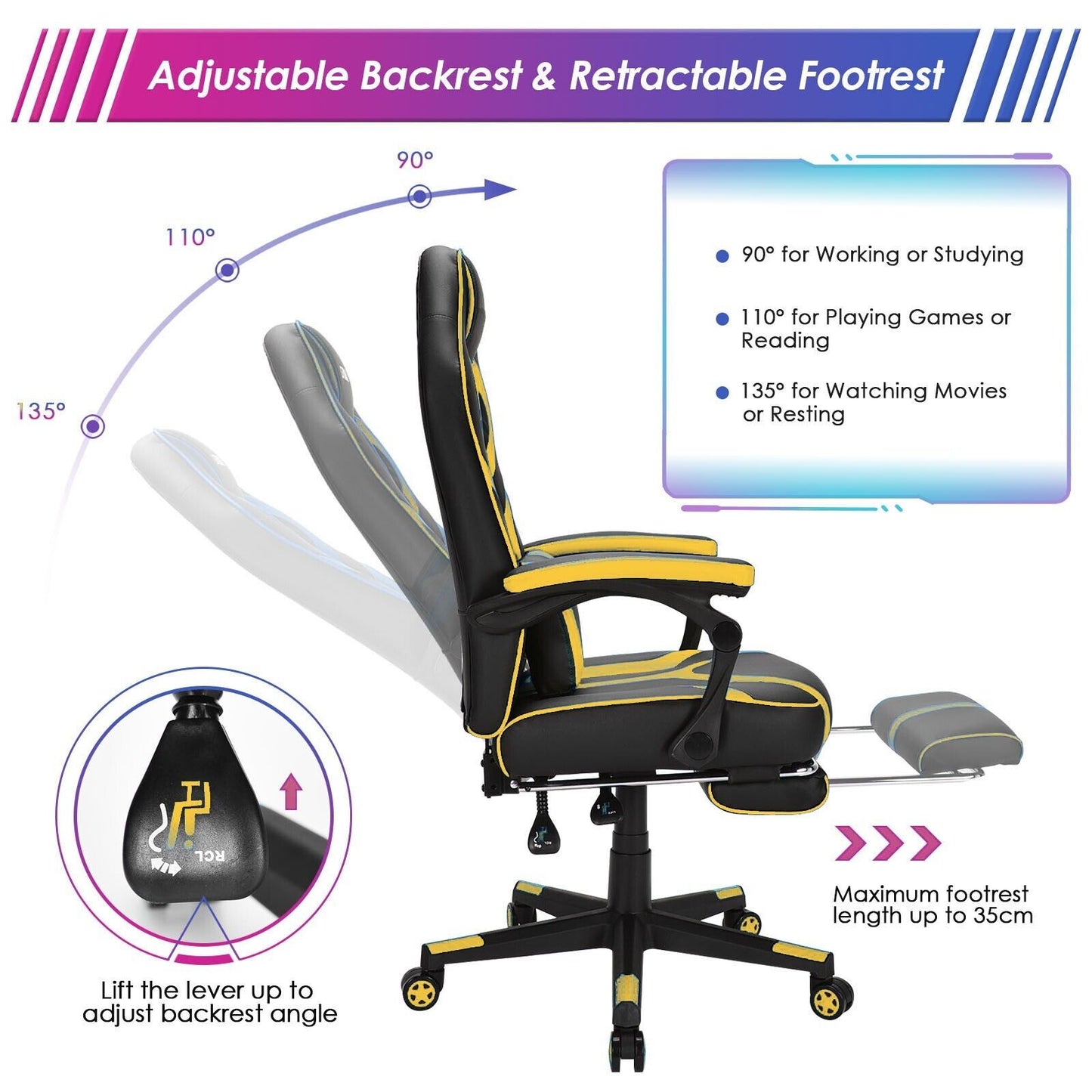 Ergonomic Swivel Gaming Chair