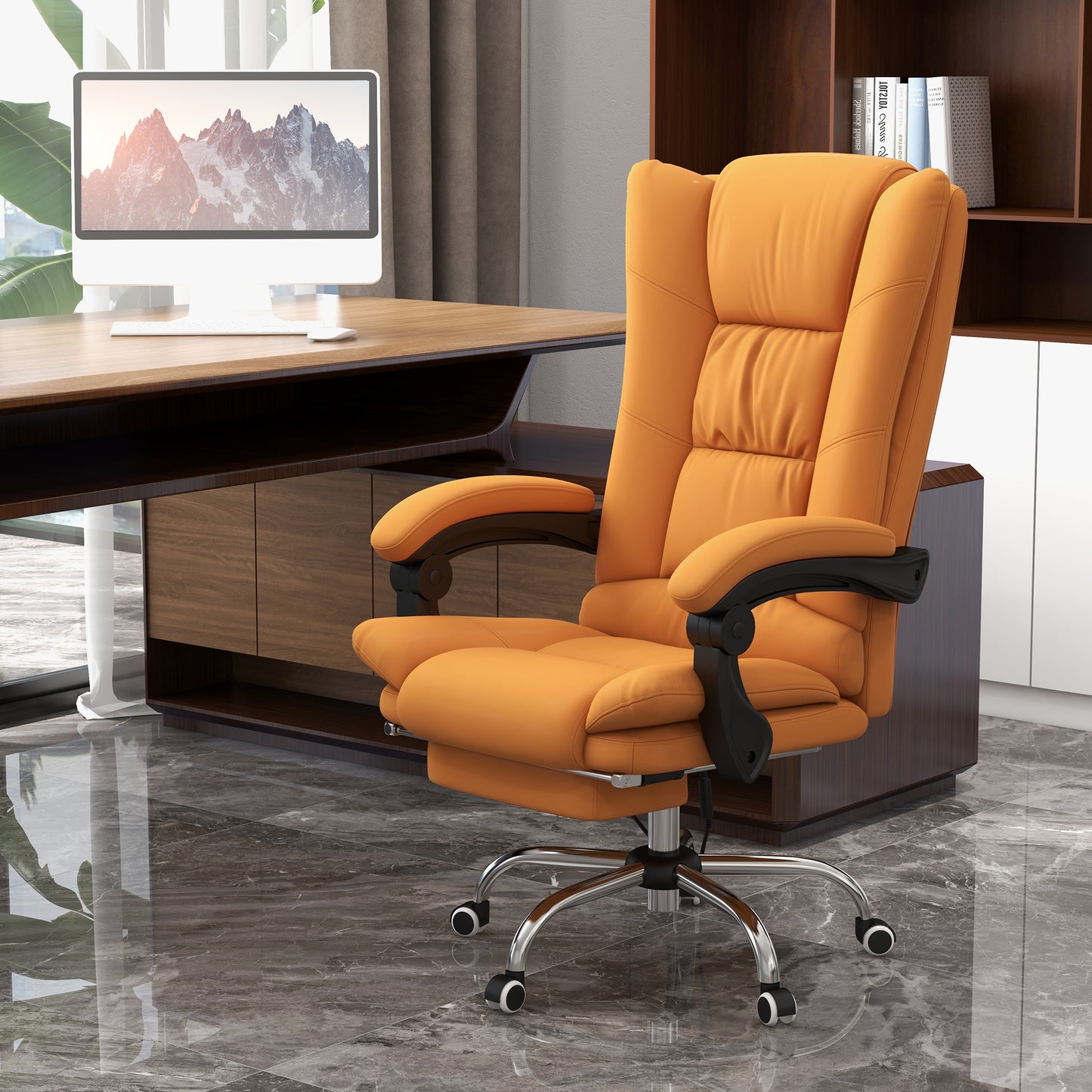 Massage Office Chair with Heat - Leather Computer Chair | Chairway.UK