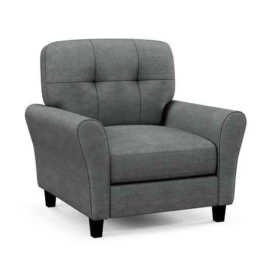 Tufted Upholstered Accent Chair with Non-slip Foot Pads Grey