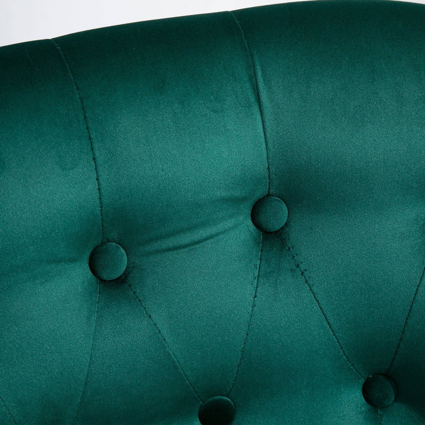 Velvet Accent Chair Set of 2 button tufted design back close up green 