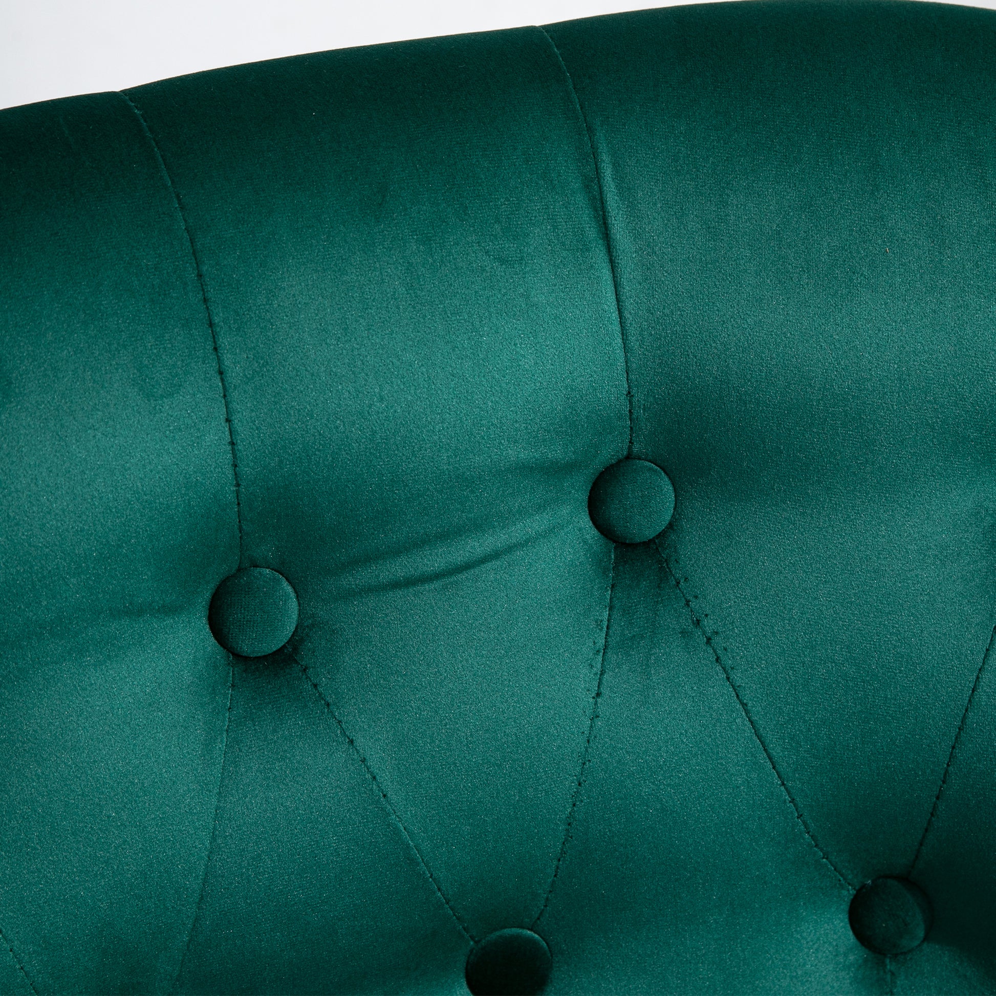 Velvet Accent Chair Set of 2 button tufted design back close up green 