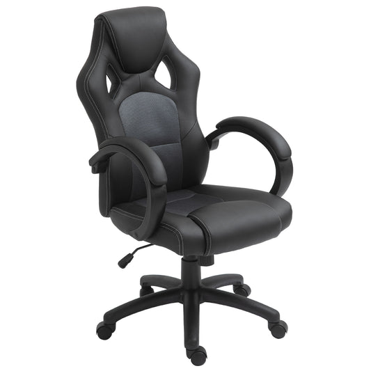 Image for Vinsetto High-Back Office Chair Faux Leather Swivel Computer Desk Chair for Home Office with Wheels Armrests Black