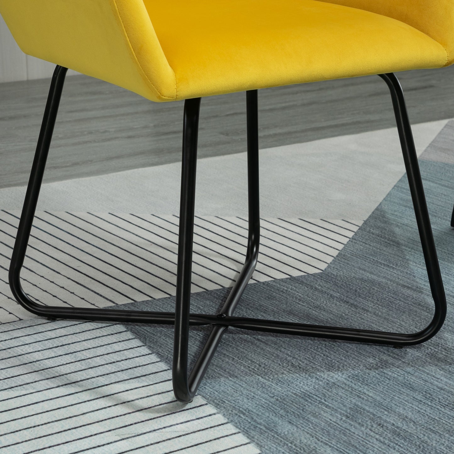 HOMCOM Velvet-Feel Plisse Back Accent Chair - Grey