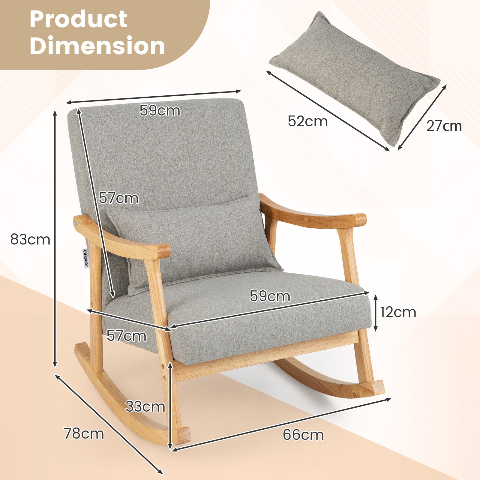 Upholstered_Rocking_Chair_Modern_Rocker_with_Rubber_Wood_Frame-Lifestyle_livingRoom_DImension